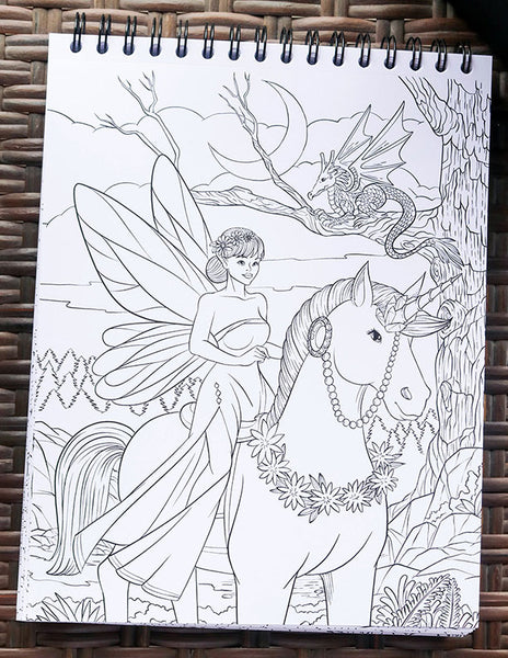 Colorful unicorns adult coloring book illustrated by terbit basuki â