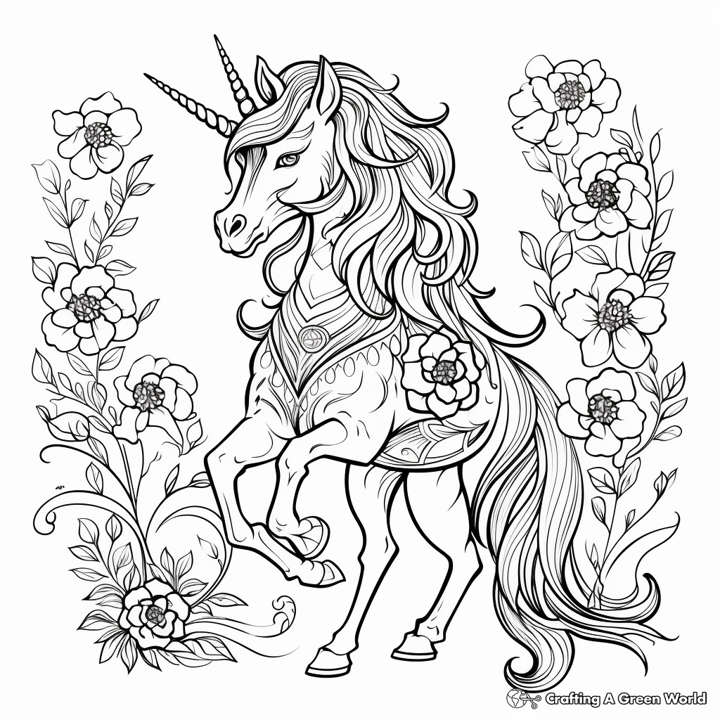 Unicorn for adults coloring pages