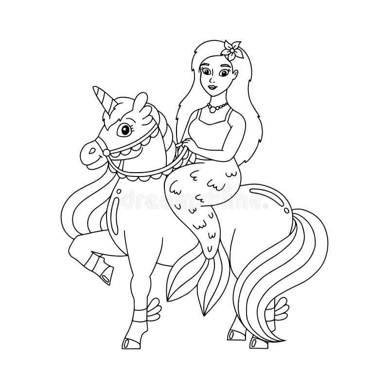 Mermaid unicorn coloring page stock illustrations â mermaid unicorn coloring page stock illustrations vectors clipart