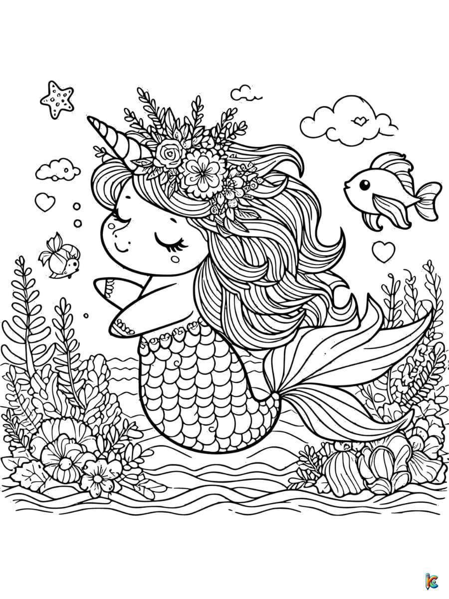 Mermaid coloring pages â