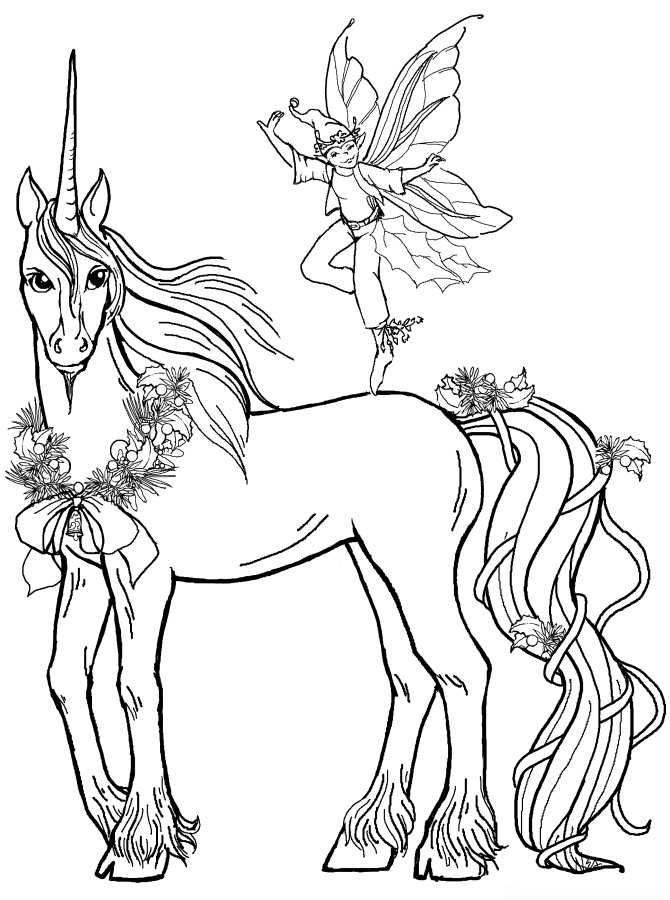 Unicorn and a fairy malvorlagen pferde malvorlage prinzessin einhorn und feen