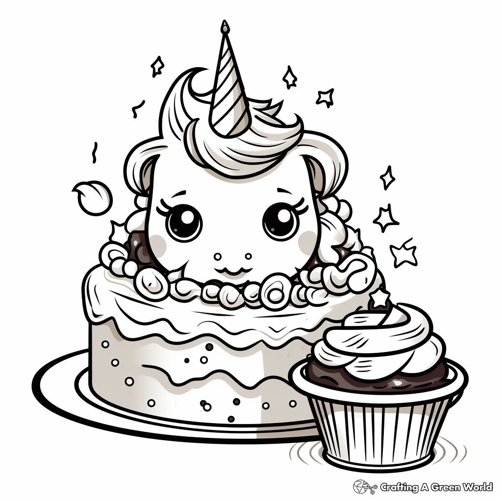 Unicorn birthday coloring pages