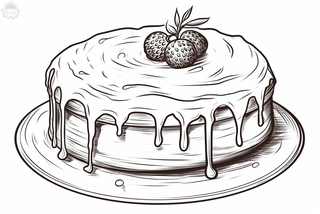 Cake coloring pages