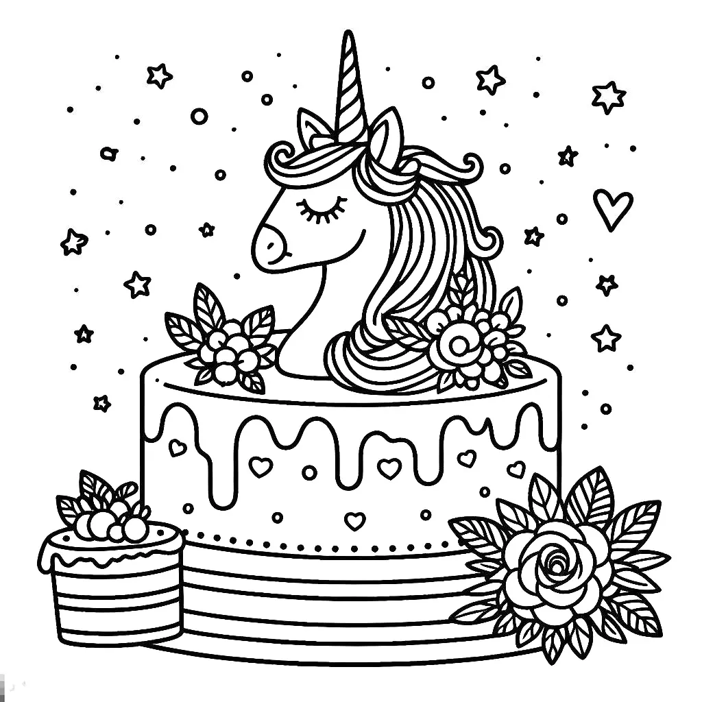 Coloring page cake