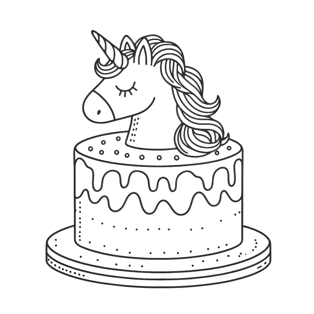 Coloring page cake
