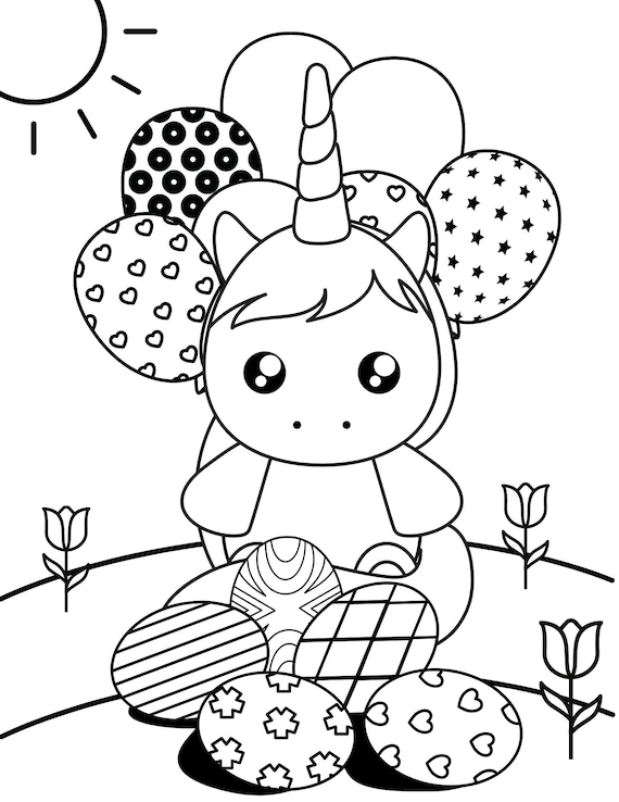 Unicorn easter coloring pages easter coloring easter