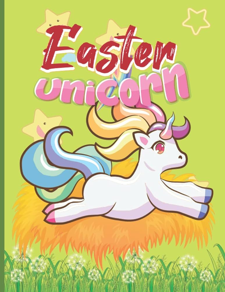 Easter unicorn easter bunny coloring book for kids