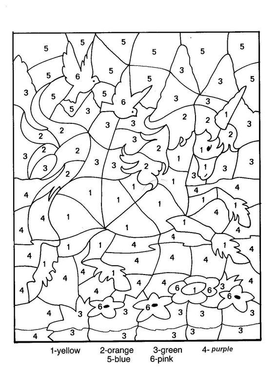 Color by number preschool unicorn coloring pages free coloring pages coloring pages