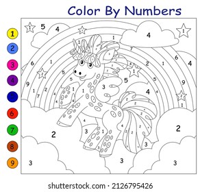Unicorn number coloring images stock photos d objects vectors