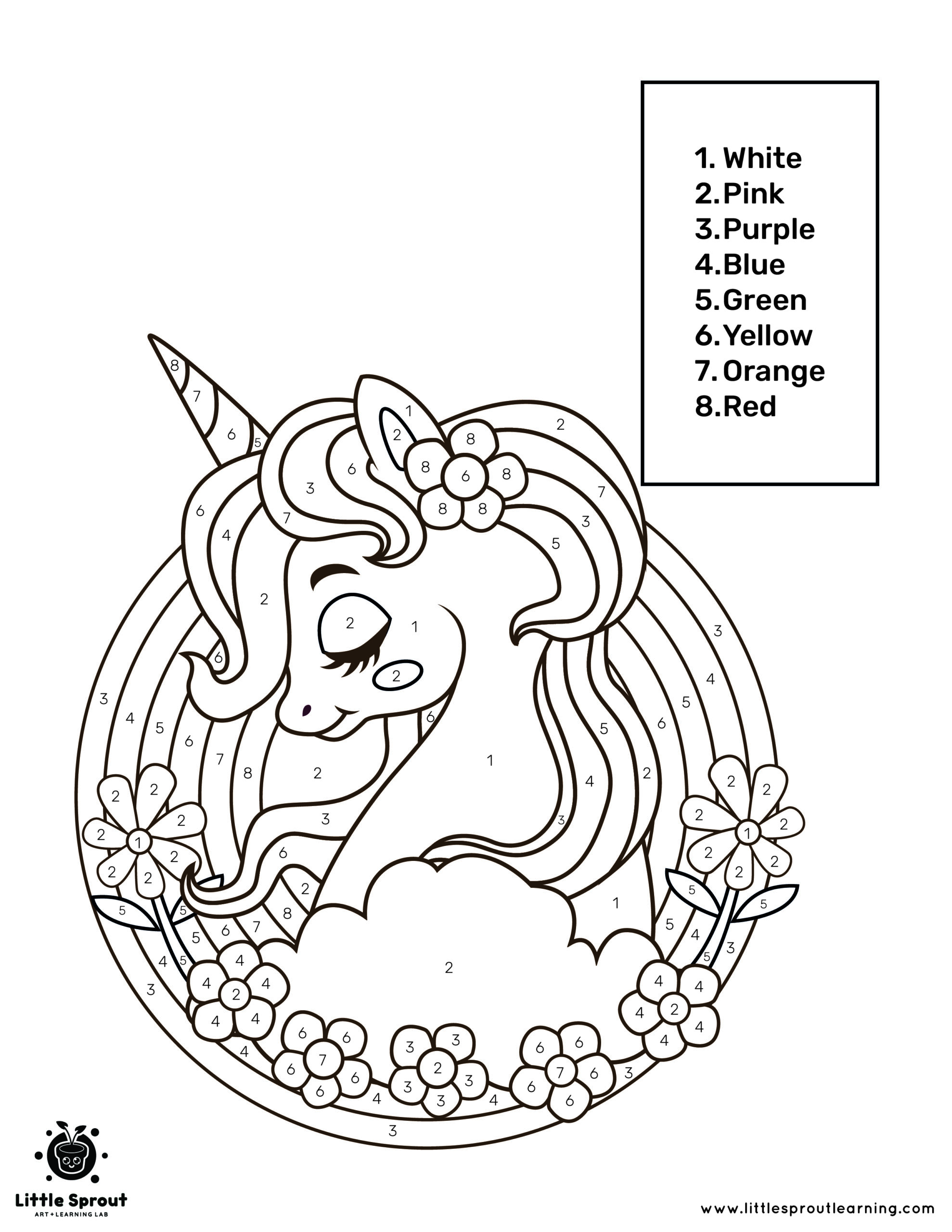 The best unicorn coloring page little sprout art
