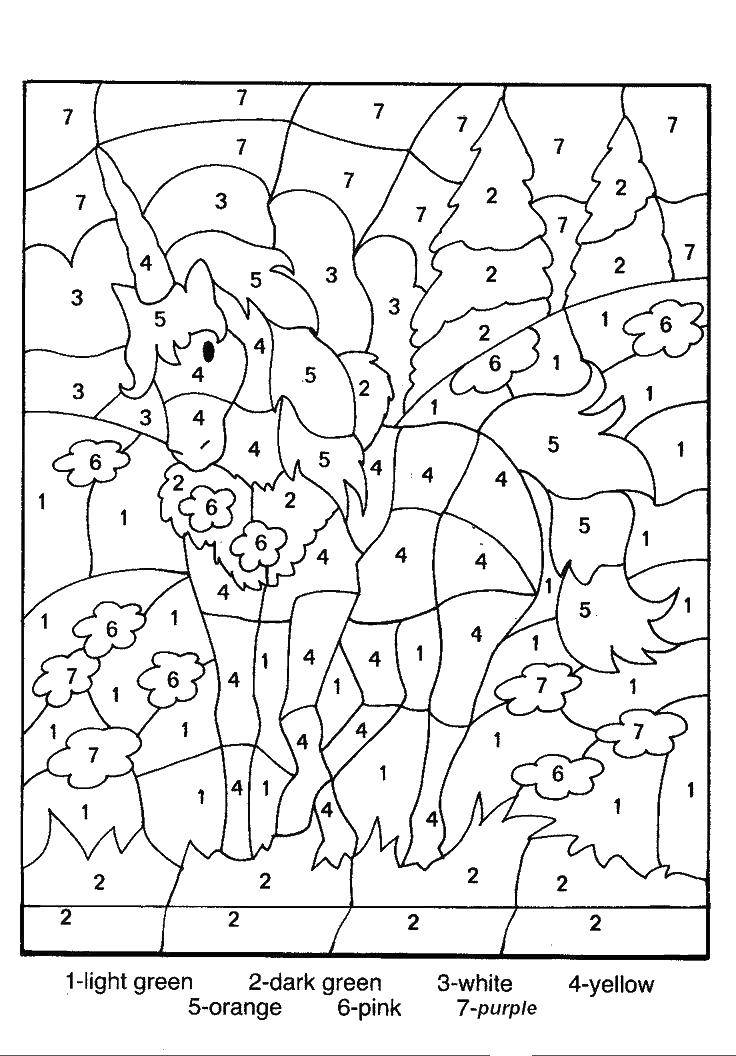 Online coloring pages number coloring unicorn coloring by numbers that number