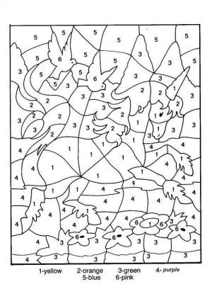 Printable color by number multiplication pdf
