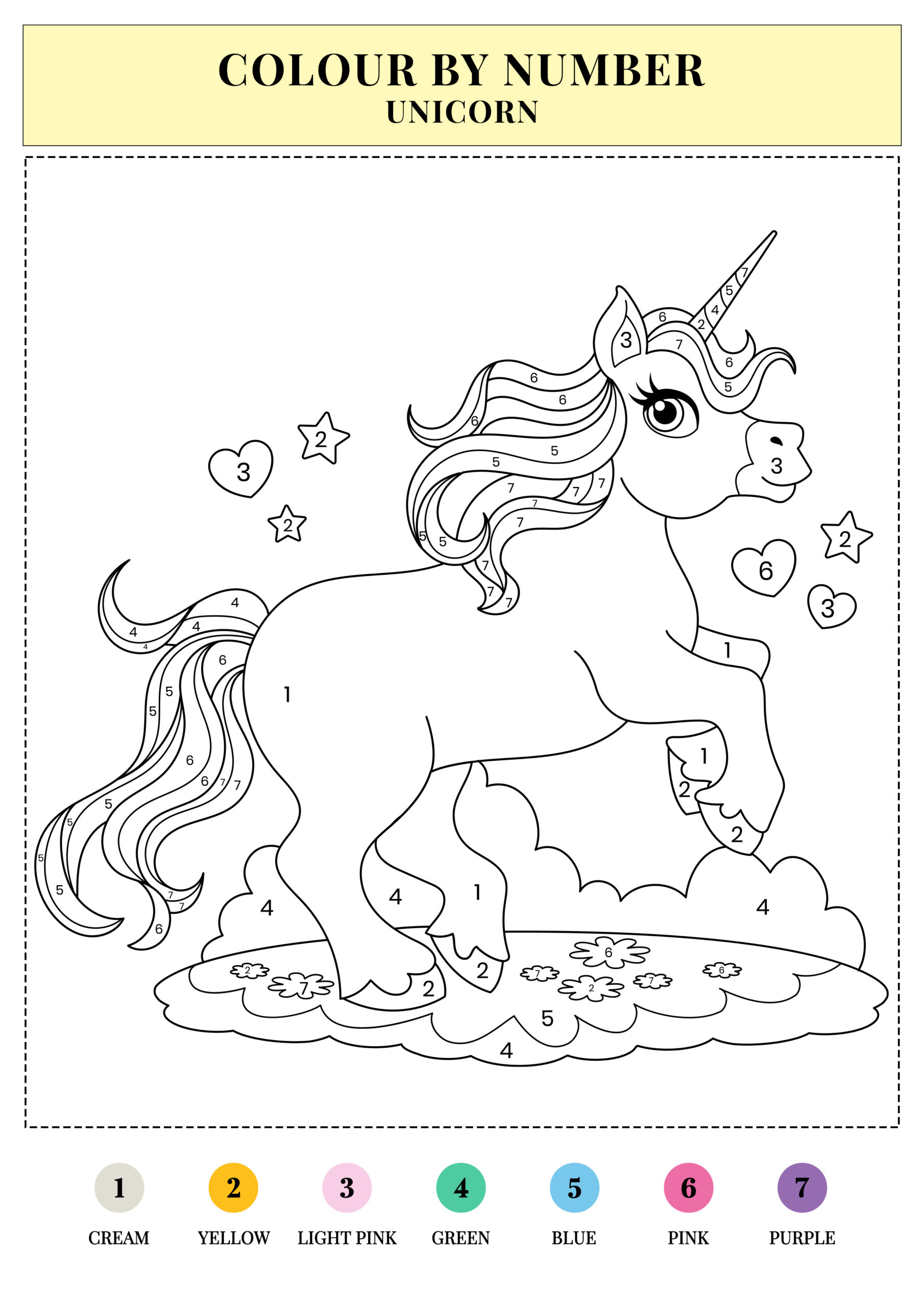Colour by number unicorn â the