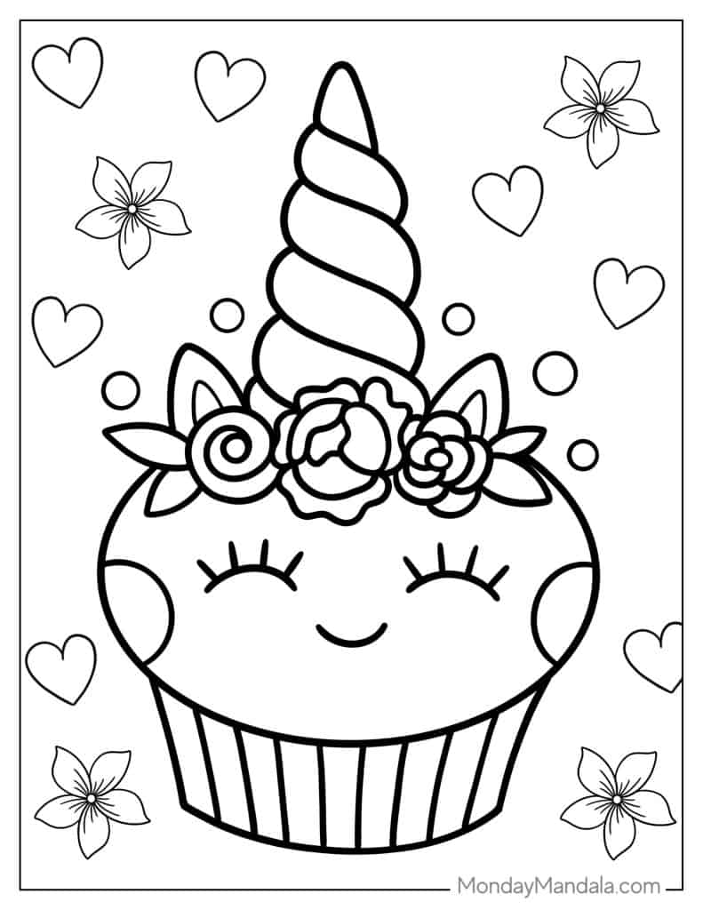 Unicorn coloring pages free pdf printables