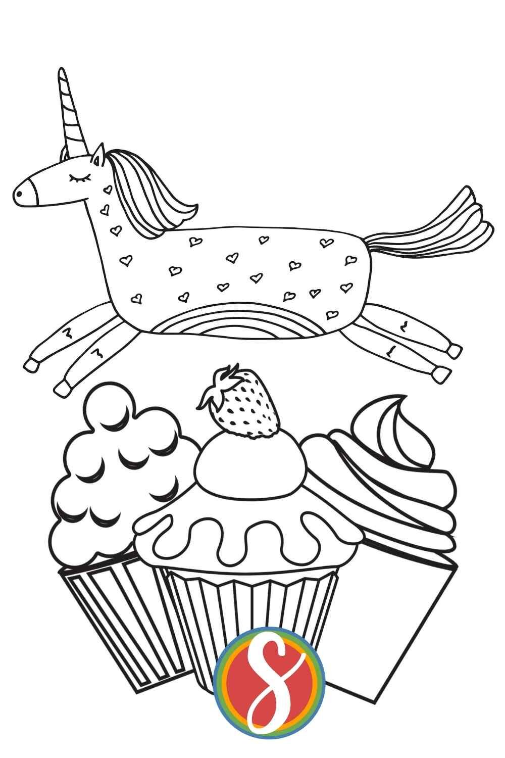 Free cupcake coloring pages â stevie doodles