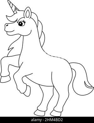 Unicorn in candy land coloring page isolated stock vector image art