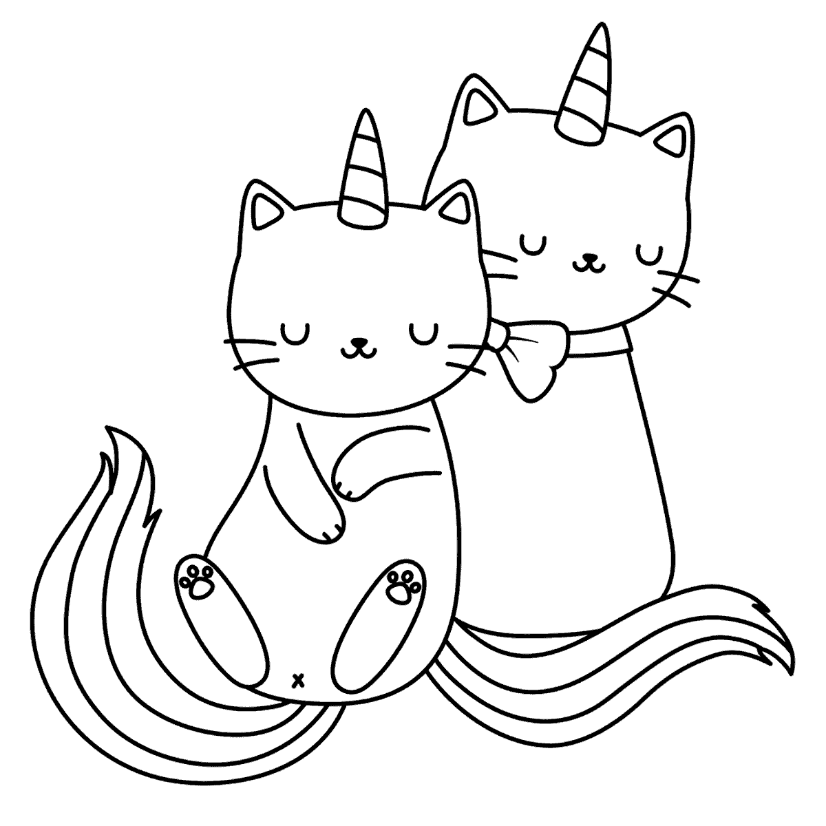 Cutest unicorn cat coloring pages free story