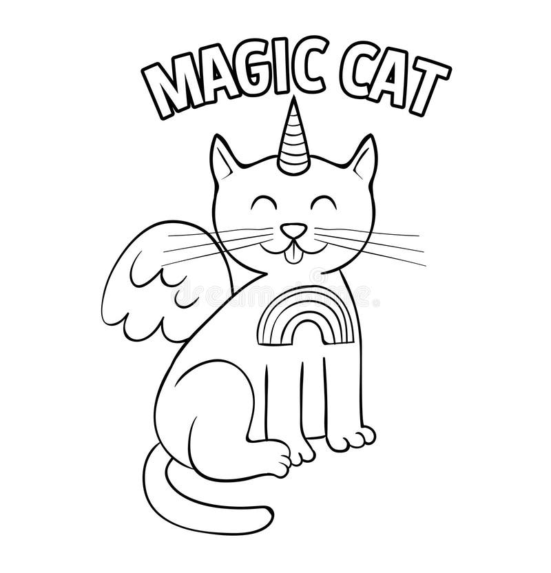 Unicorn cat coloring stock illustrations â unicorn cat coloring stock illustrations vectors clipart