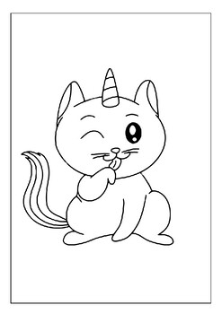 Give your child a magical experience with our unicorn cat coloring pages pdf