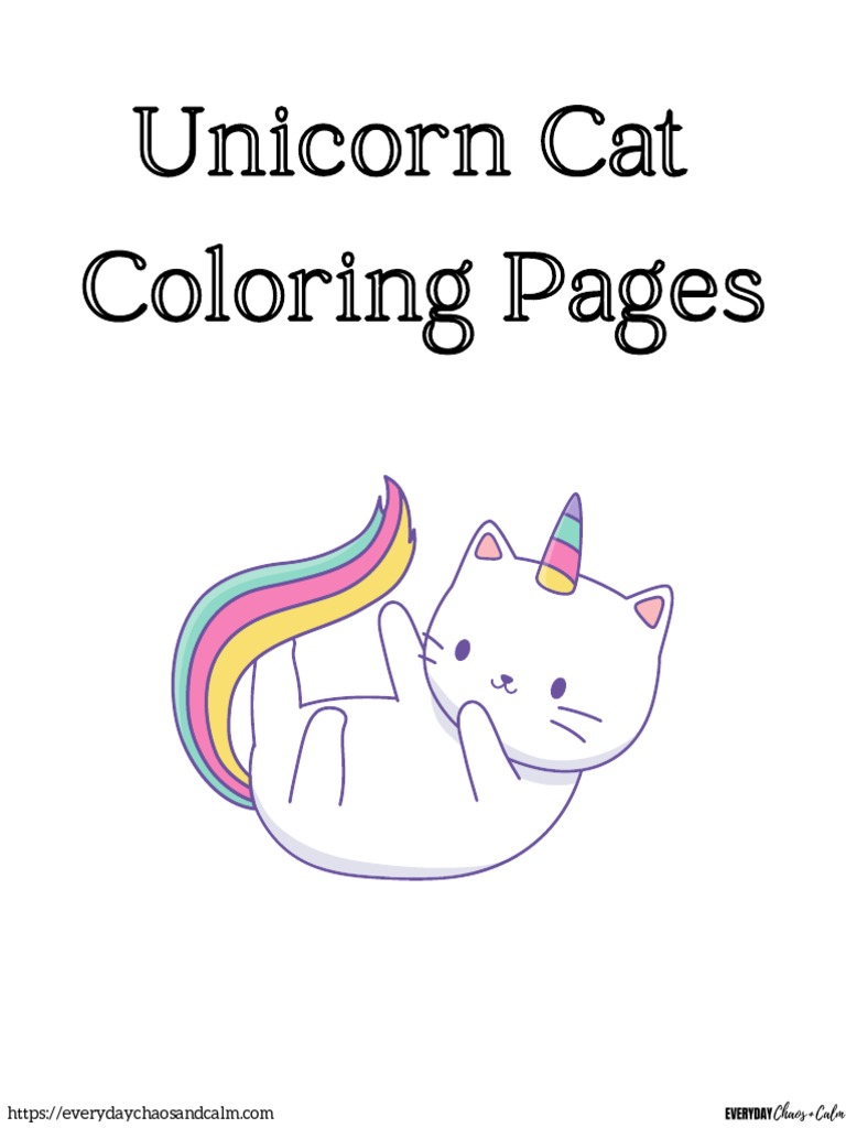 Magical creatures and inspiring messages a collection of unicorn cat coloring pages promoting creativity and positivity pdf