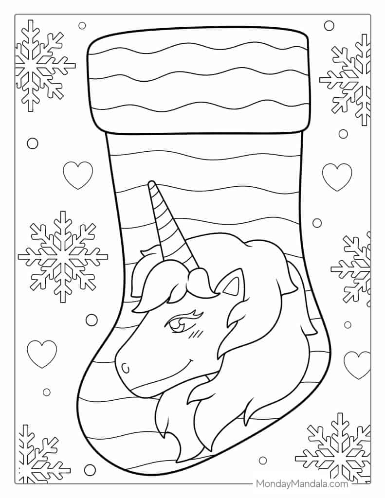 Christmas stockings coloring pages free printables