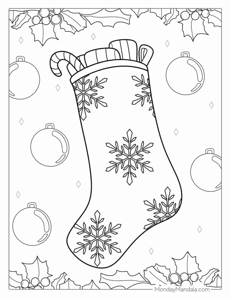 Christmas stockings coloring pages free printables