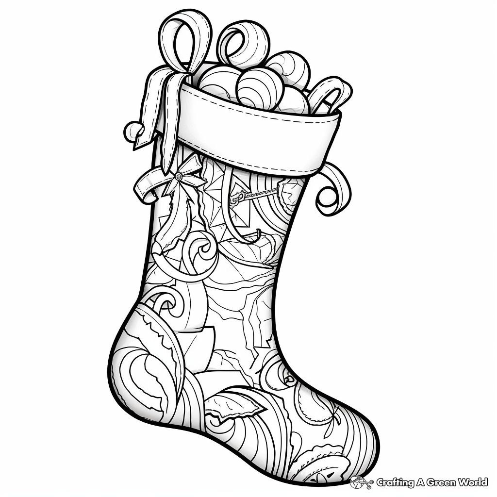 Stocking coloring pages