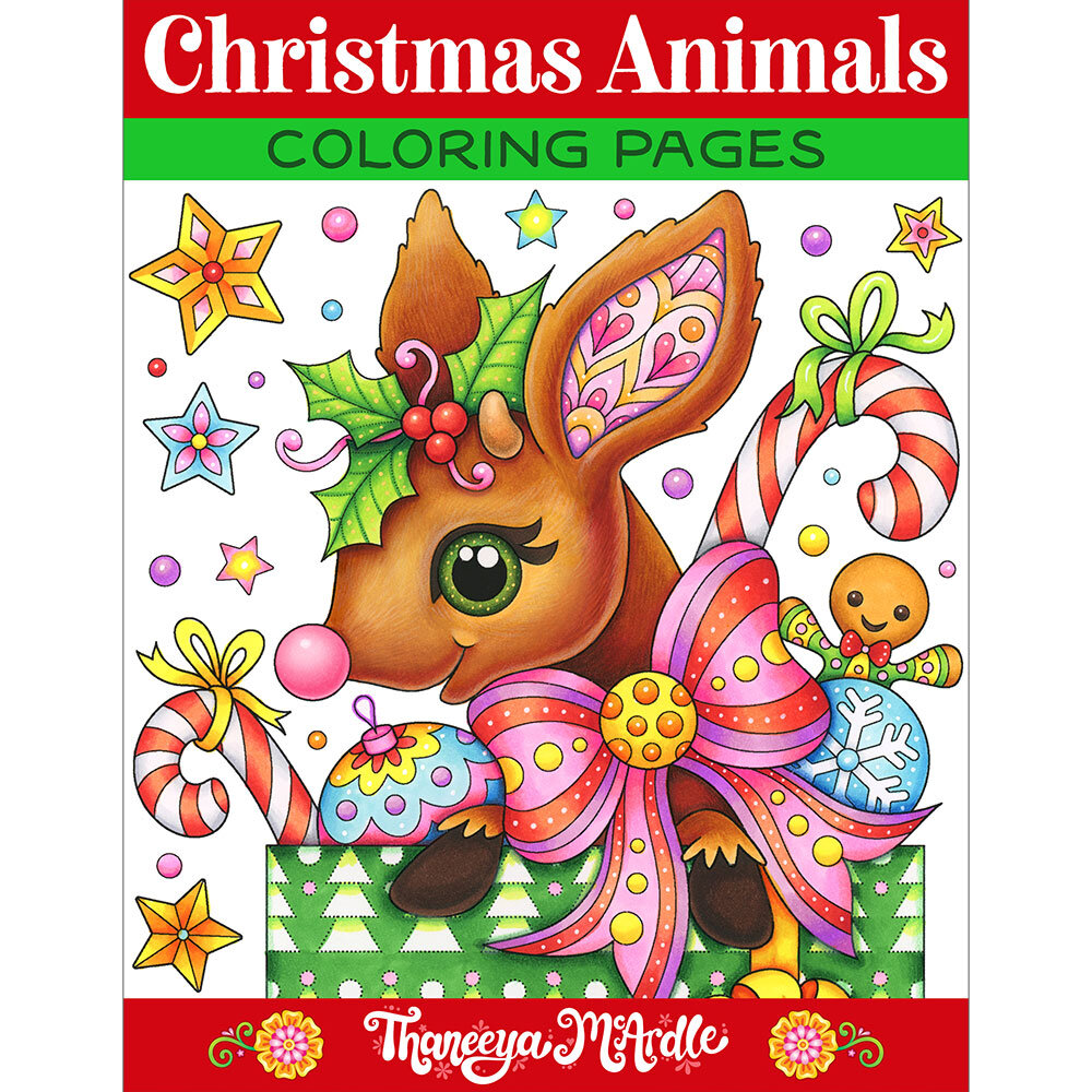 Christmas animals coloring pages