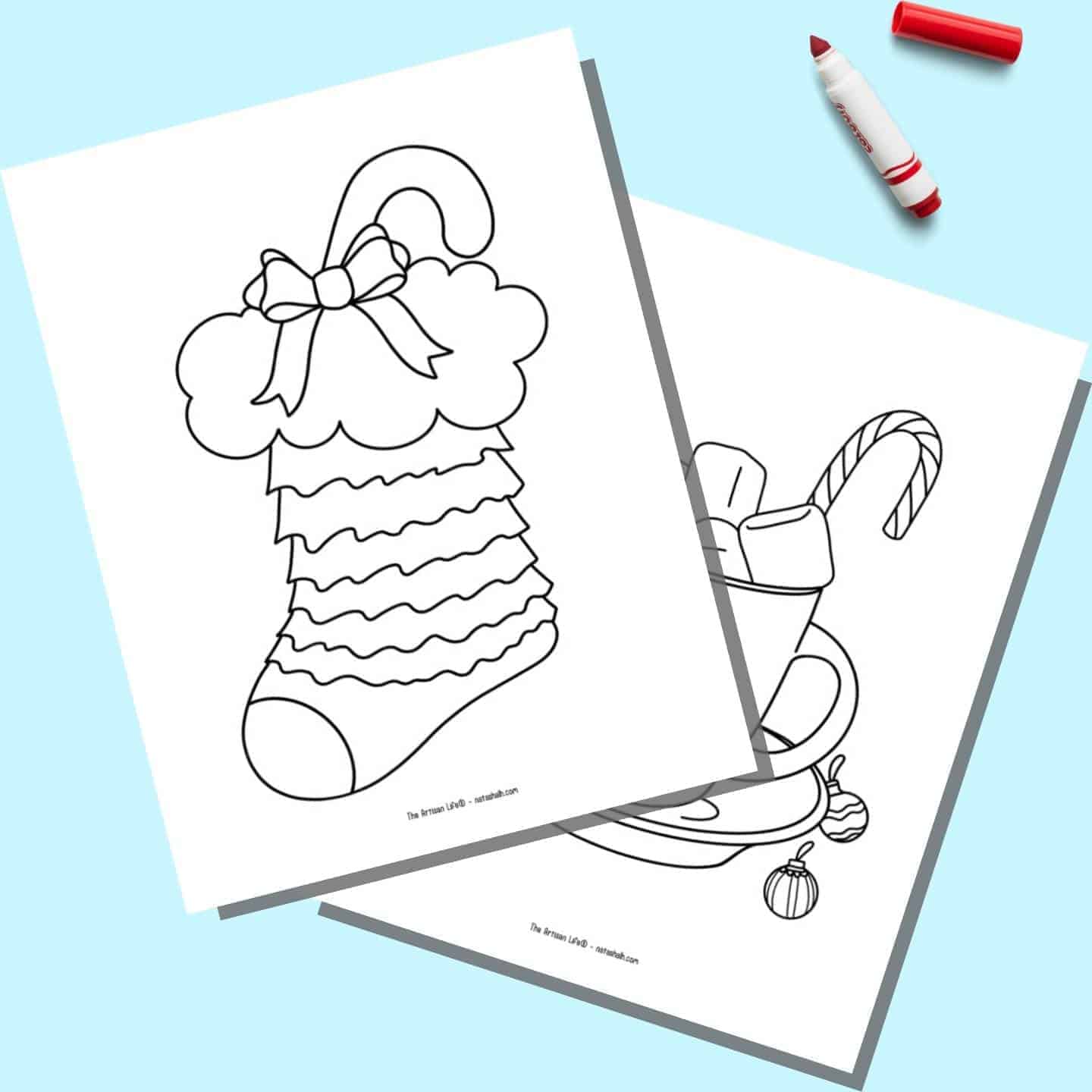 Easy christmas coloring pages