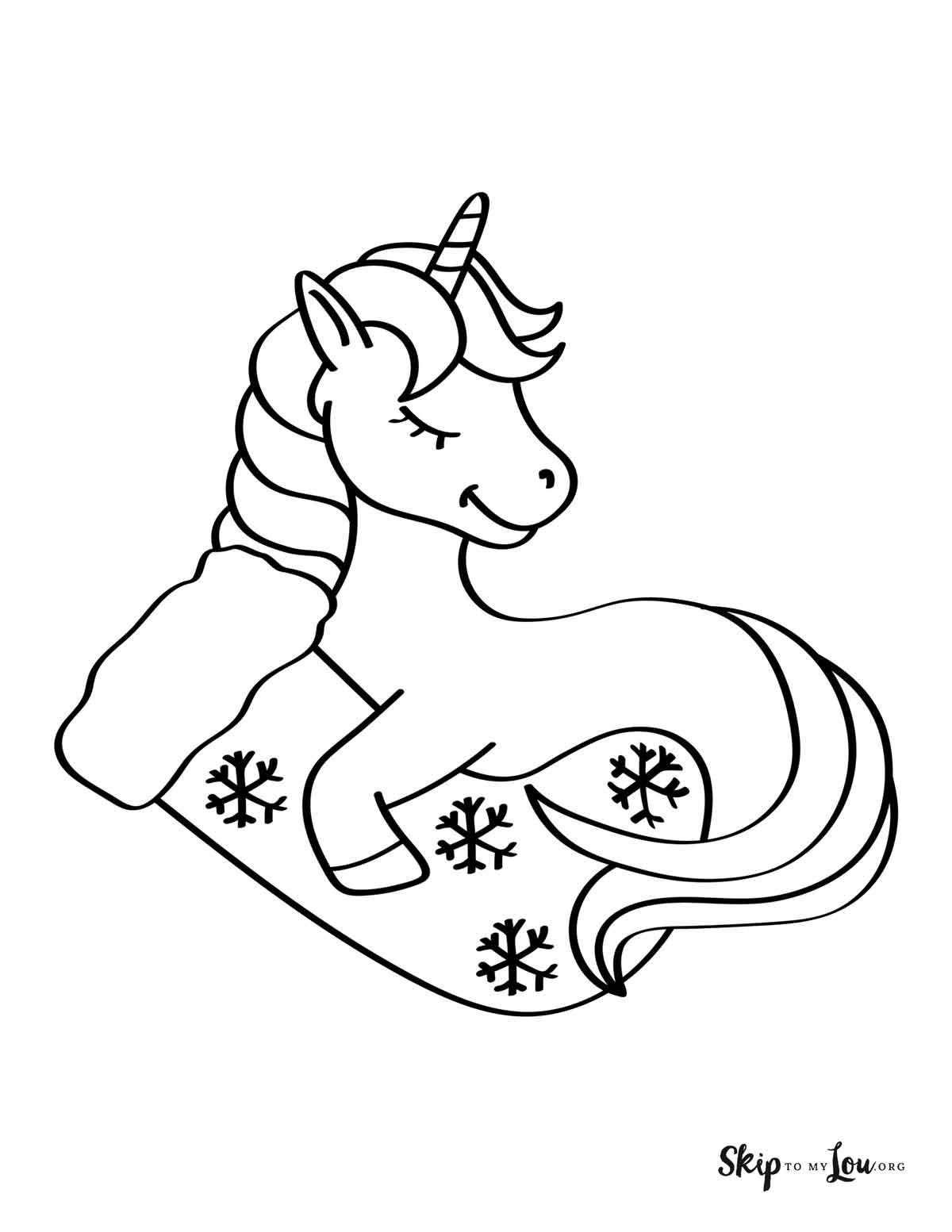 Christmas unicorn coloring pages skip to my lou