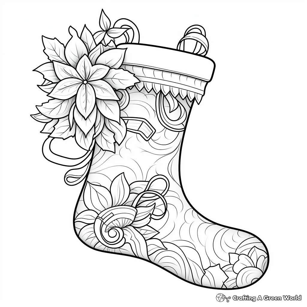 Stocking coloring pages
