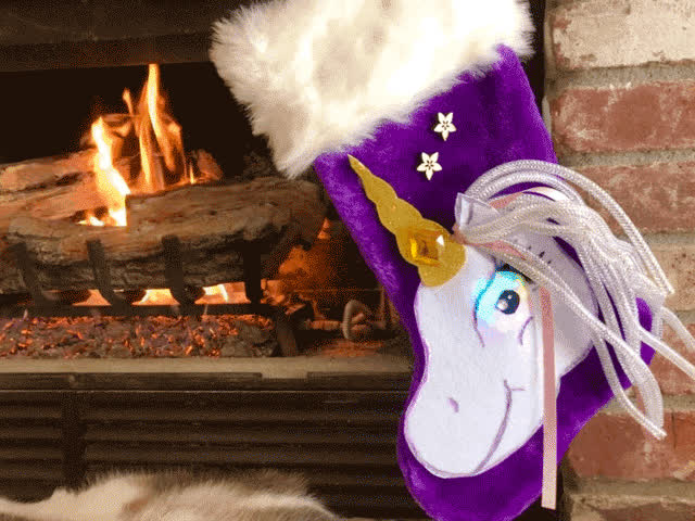 Program with makecode unicorn christmas stocking with rainbow lights sound ing system