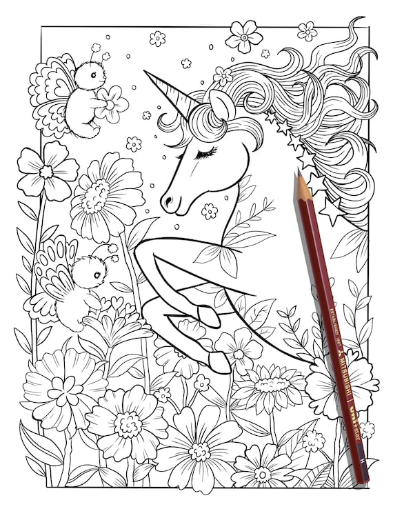 Buy unicorn unicorn coloring page unicorns coloring page for kids unicorn page for adults online in india