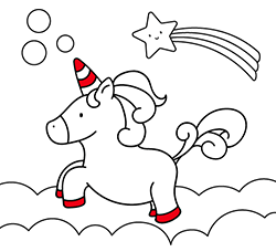 Unicorn coloring pages for kids online and to print