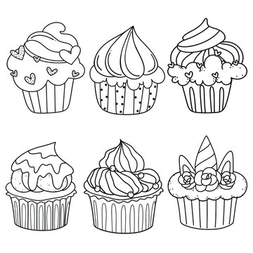 Unicorn cake coloring images â browse photos vectors and video