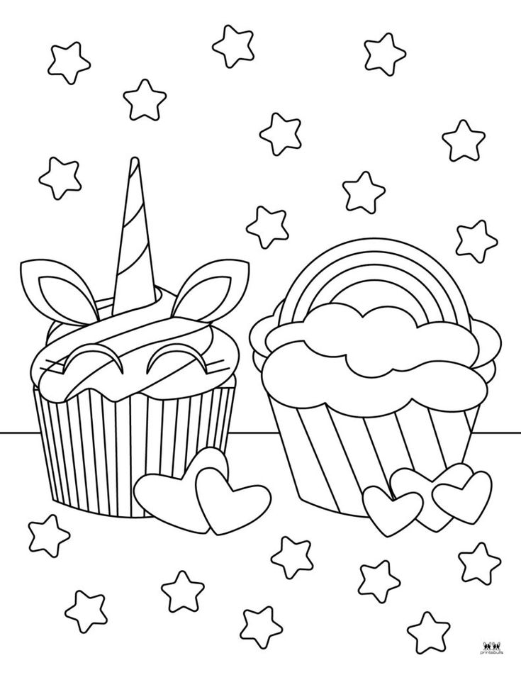 Cupcake coloring pages