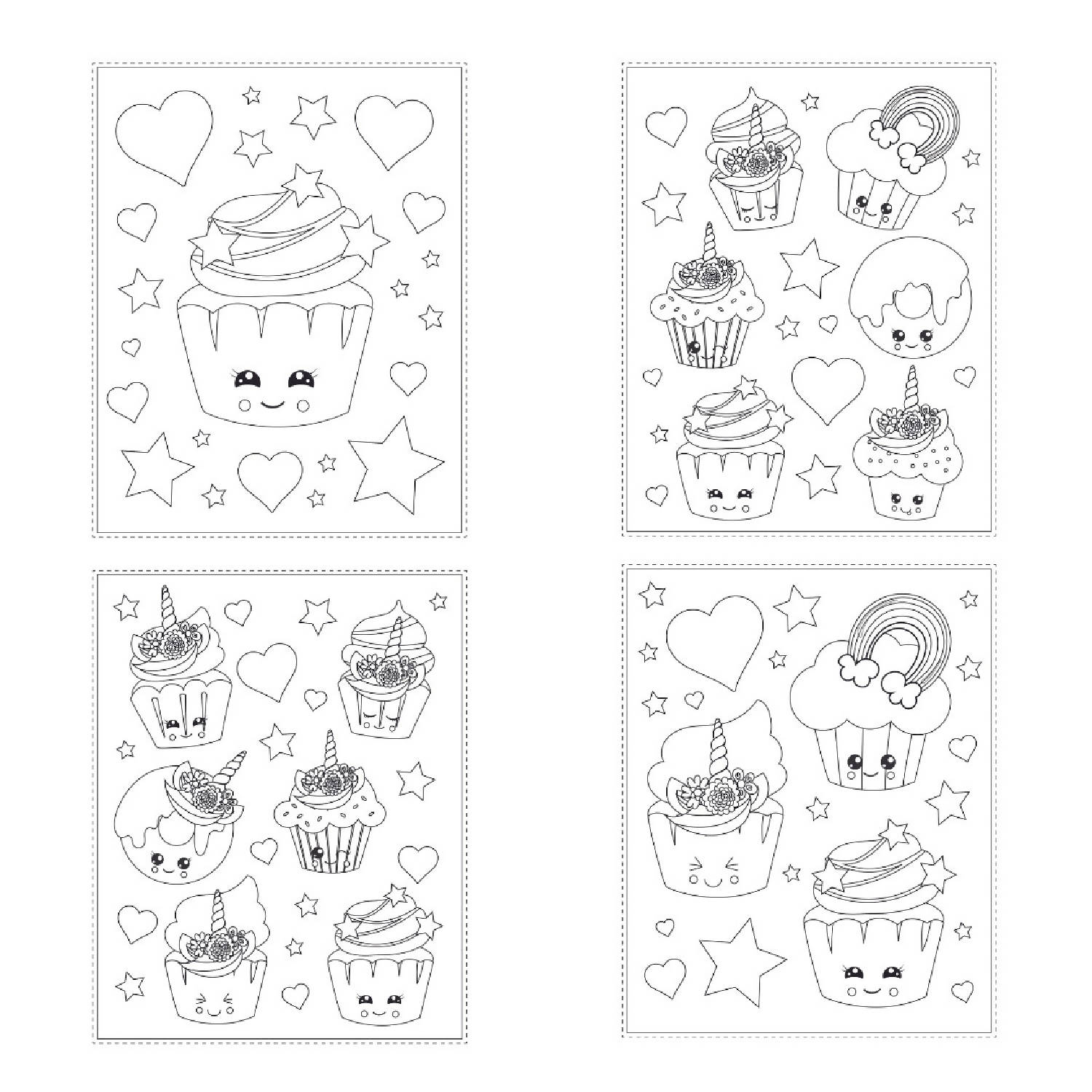 Unicorn cupcakes coloring pages lb vellum bristol paper kids co â