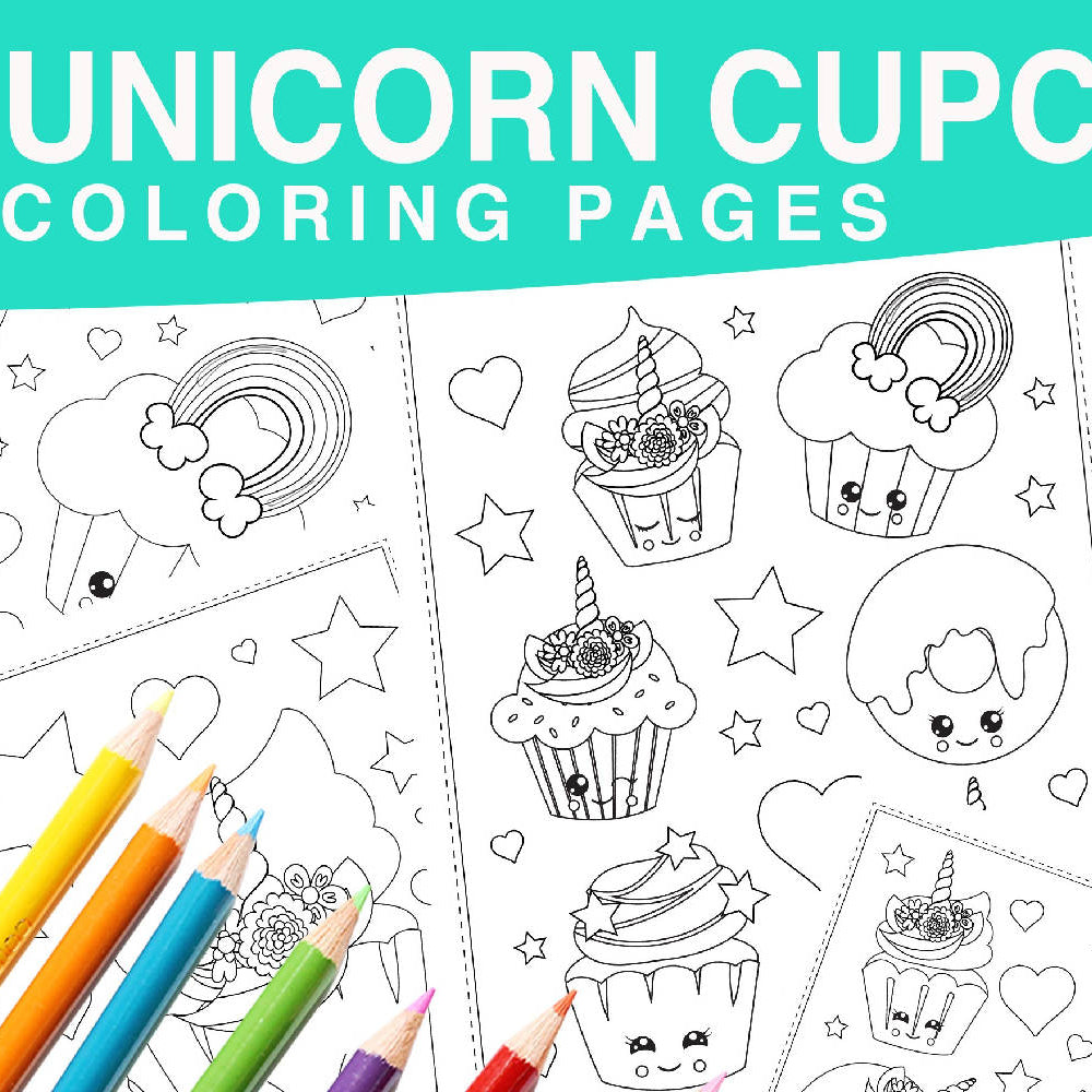 Unicorn cupcakes coloring pages lb vellum bristol paper kids co â