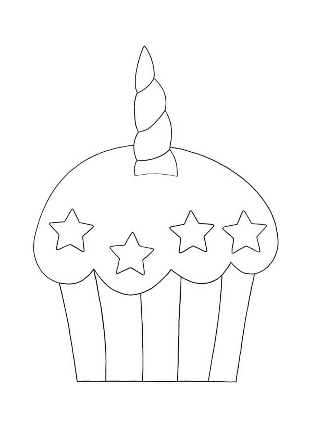 Unicorn cake coloring pages