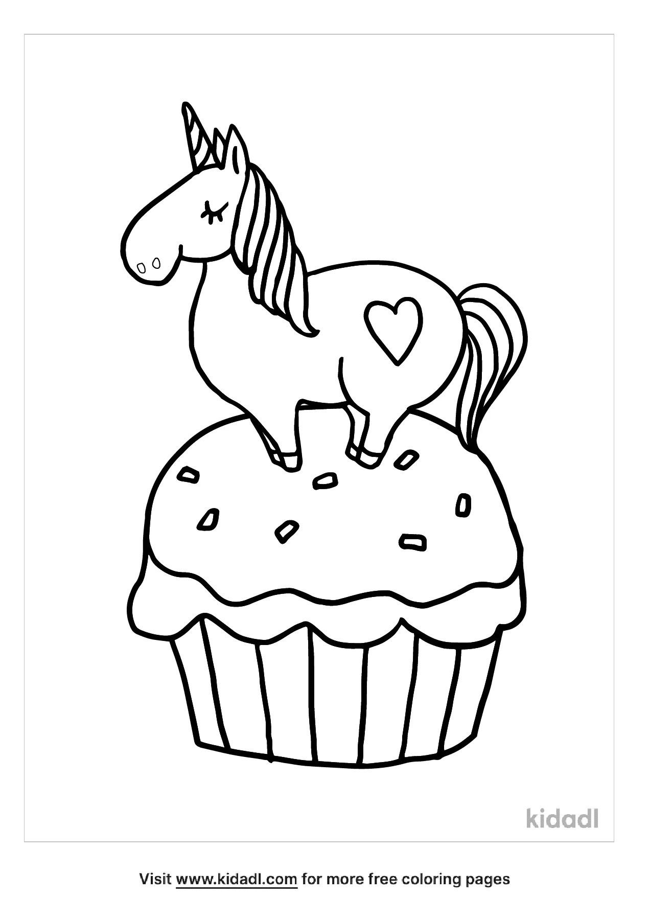 Free unicorn cupcake coloring page coloring page printables
