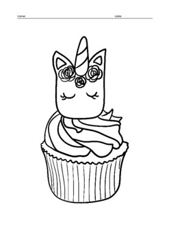 Birthday cupcakes coloring tpt