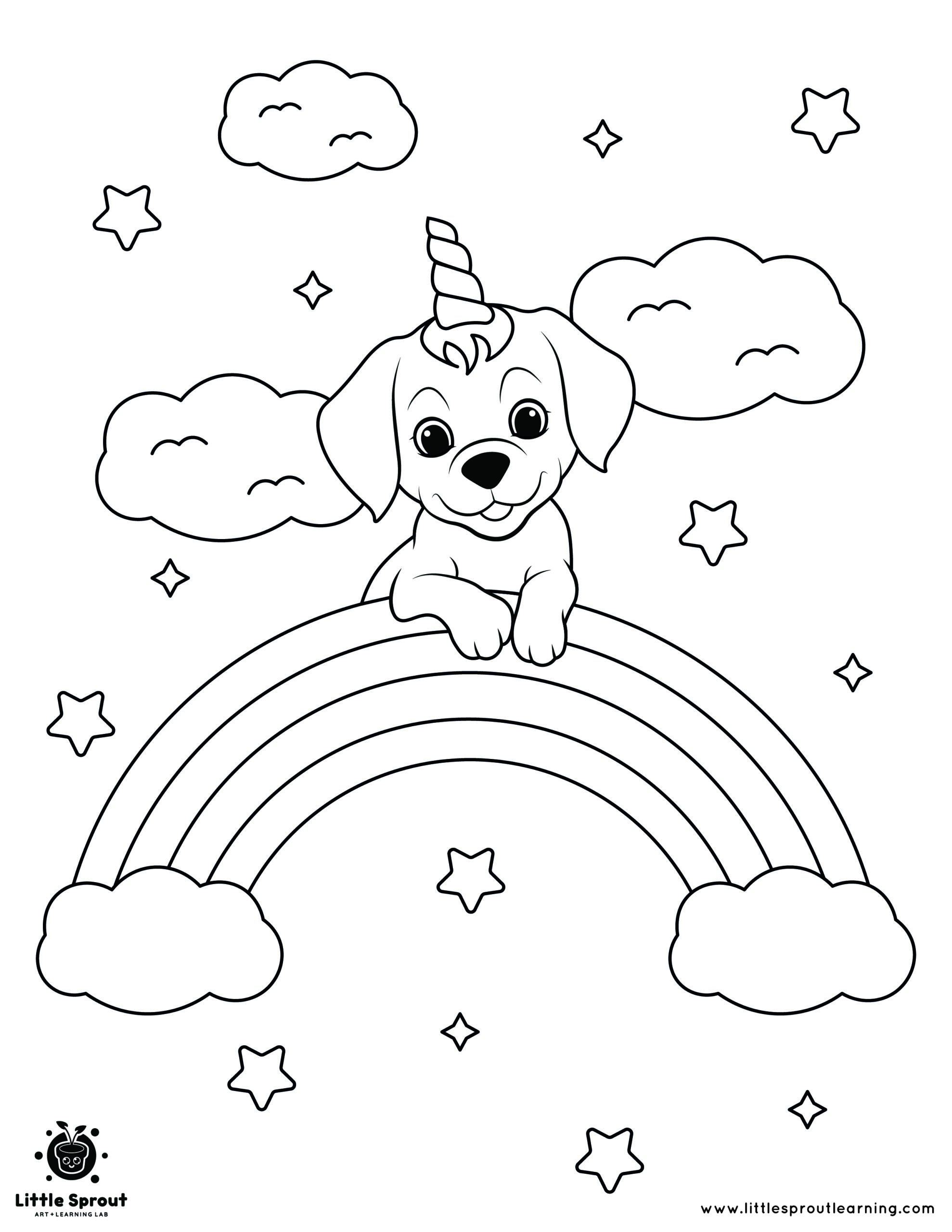 The best unicorn coloring page little sprout art
