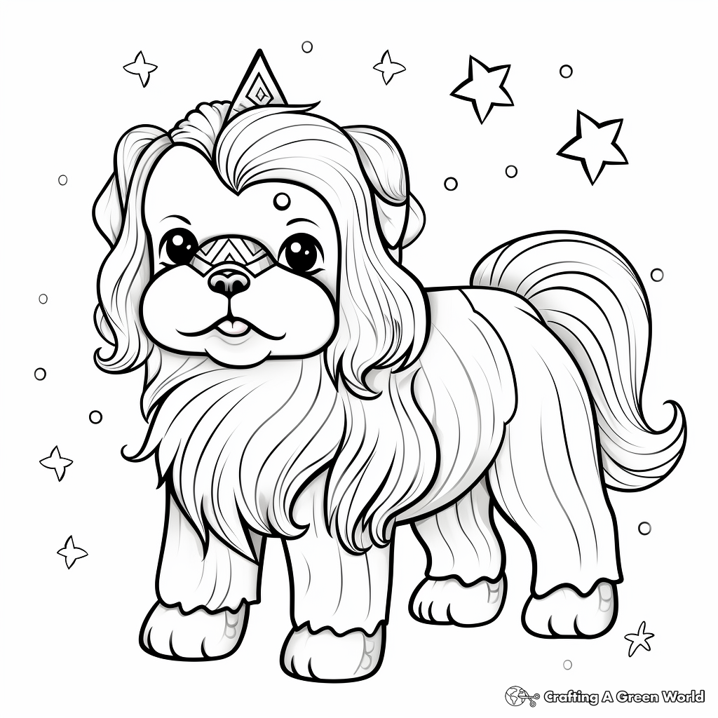 Unicorn dog coloring pages