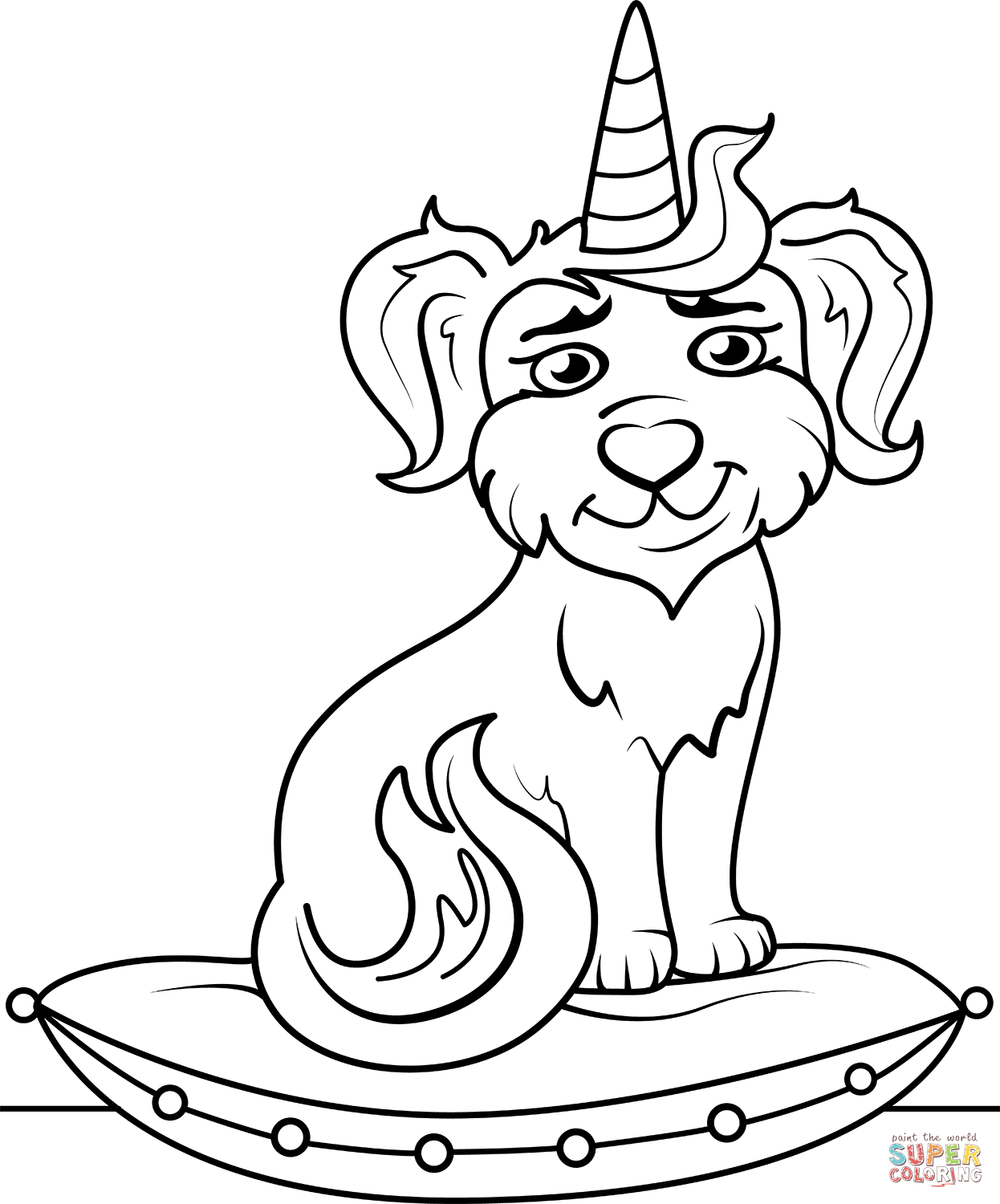 Unicorn puppy coloring page free printable coloring pages