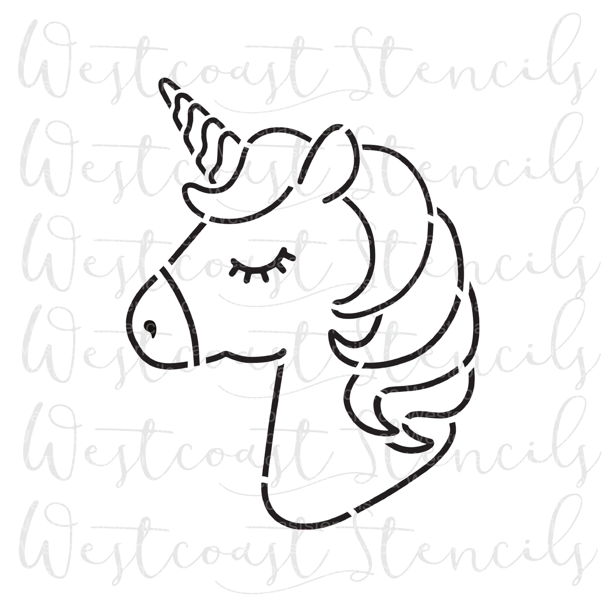Pyo unicorn head stencil