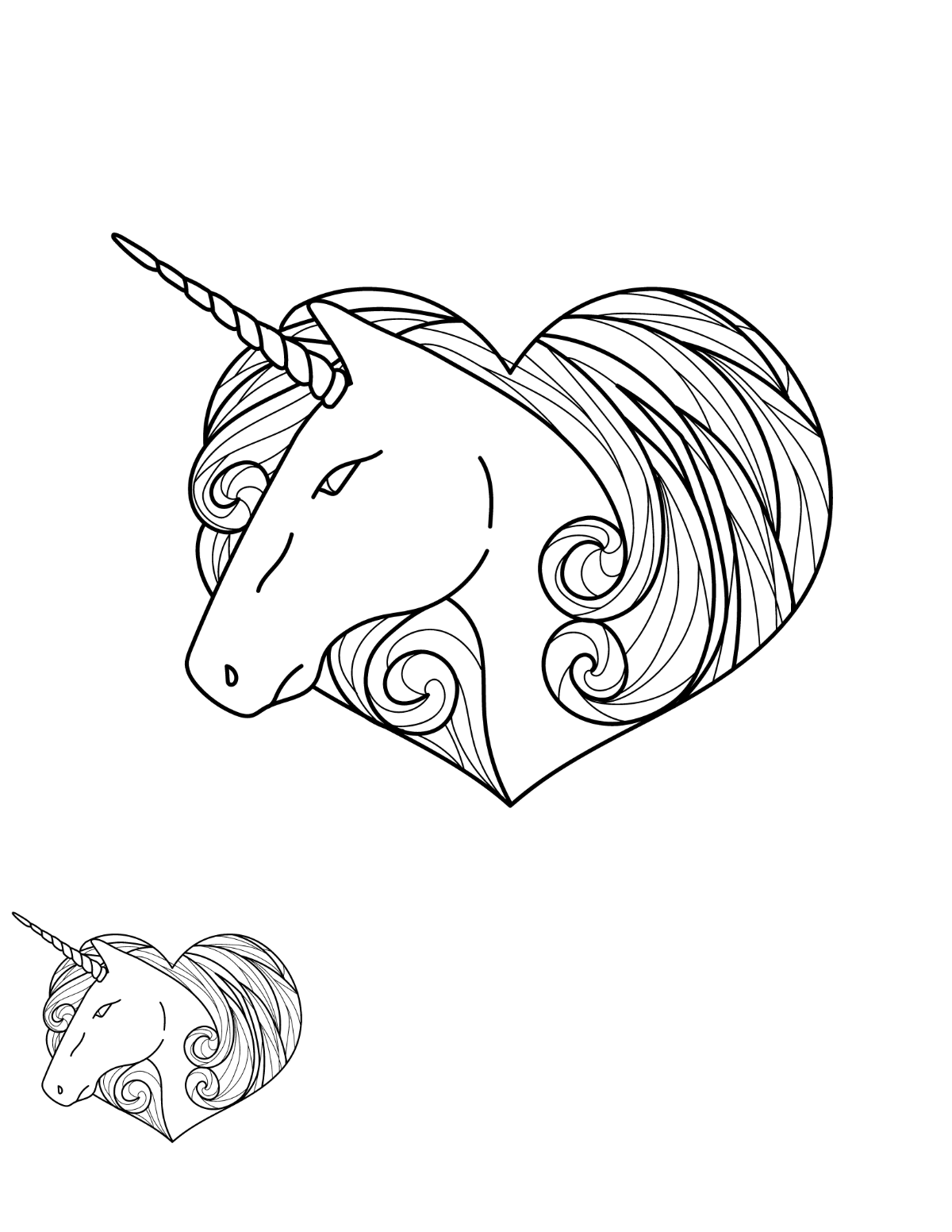 Free unicorn coloring page s examples