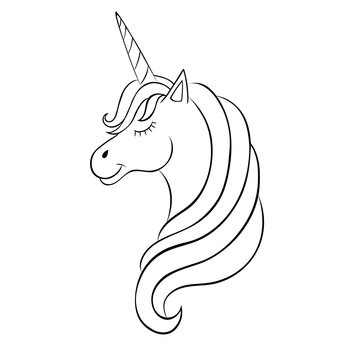 Unicorn head outline images â browse photos vectors and video