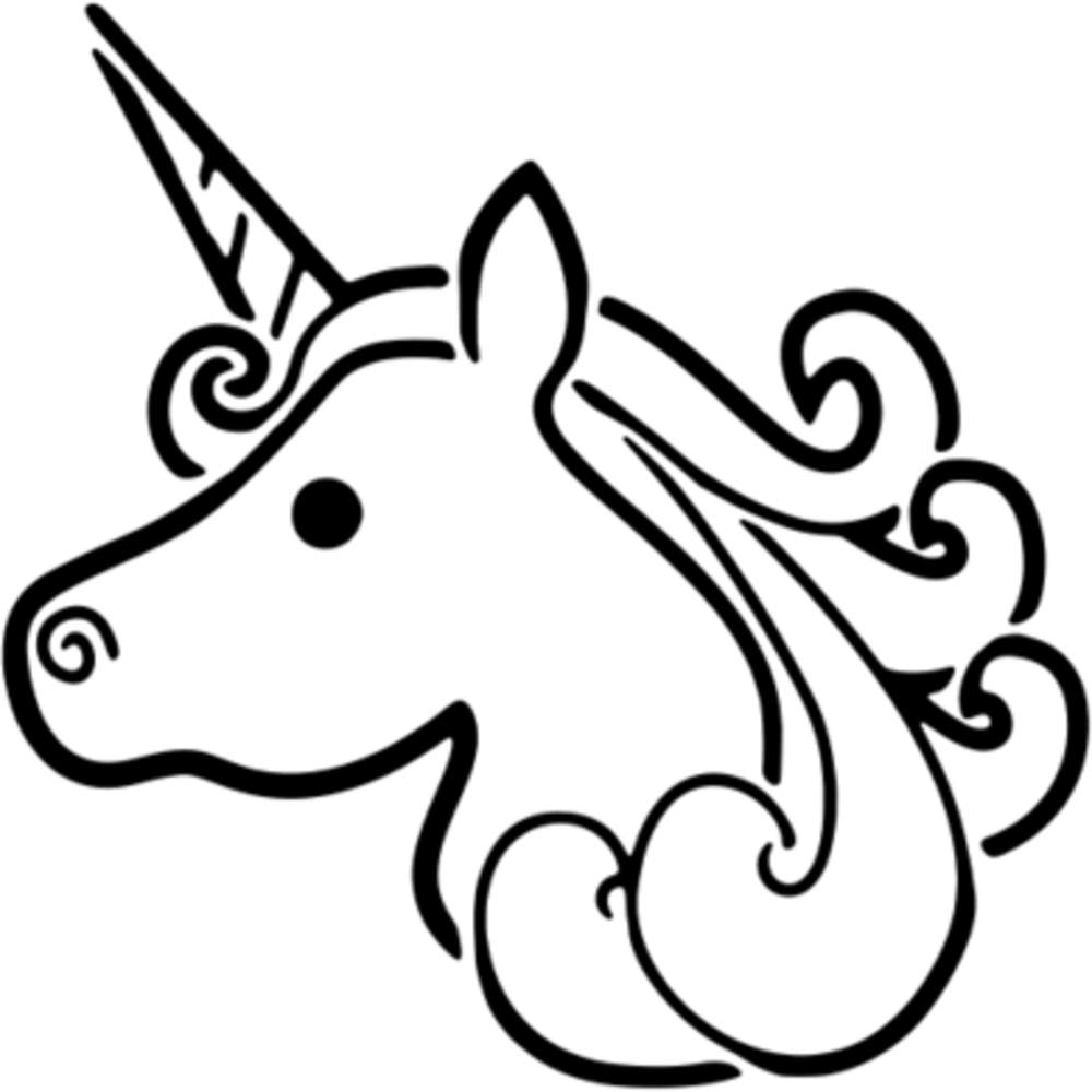 A unicorn head wall stencil template ws