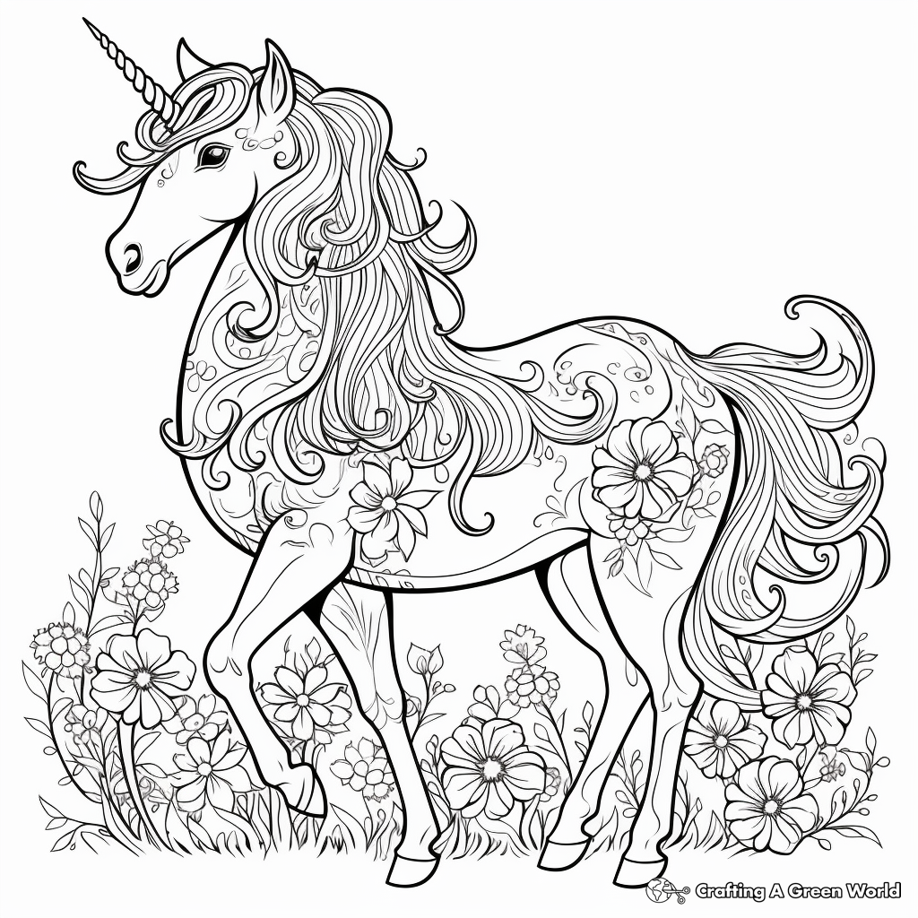 Unicorn for adults coloring pages