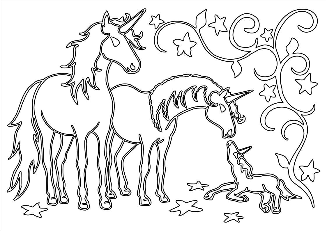 Adhesive foil sand picture unicorn family mythical creatures fairy tales horse din a sand elf berlin â